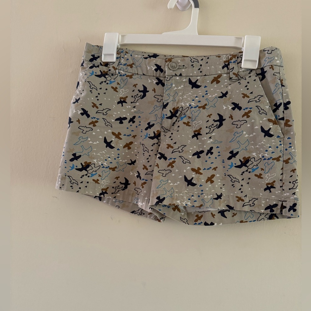 Patagonia Orgánic Cotton, Gray Bird Print Women's Shorts